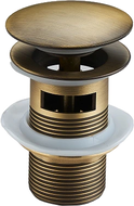 Mexen click-clack round stopper with overflow, antique bronze - 79920-30