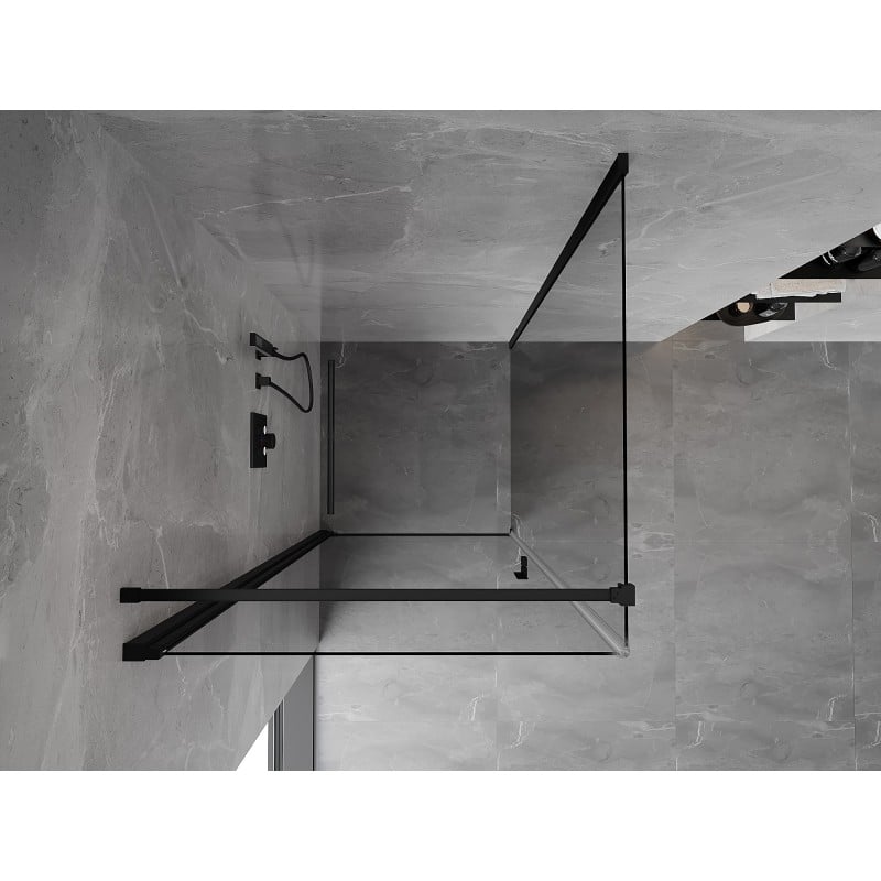 Mexen Mist-B 90 x 90 cm Pivot Shower Cabin, Transparent, Black - 8A2T-090-090-70-00
