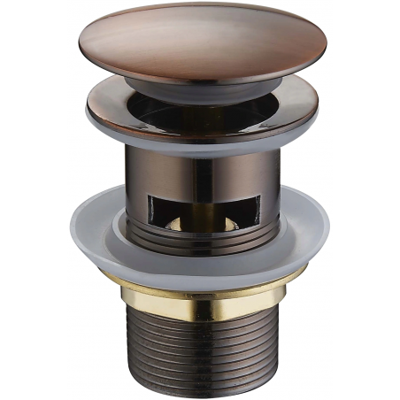 Mexen click-clack round sink plug with overflow, antique copper - 79920-45