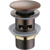 Mexen round click-clack plug with overflow, Ancient copper - 79920-45