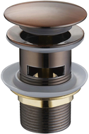 Mexen round click-clack plug with overflow, Ancient copper - 79920-45