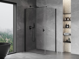 Mexen Mist-B 80 x 80 cm hinged shower enclosure, transparent, black - 8A2T-080-080-70-00