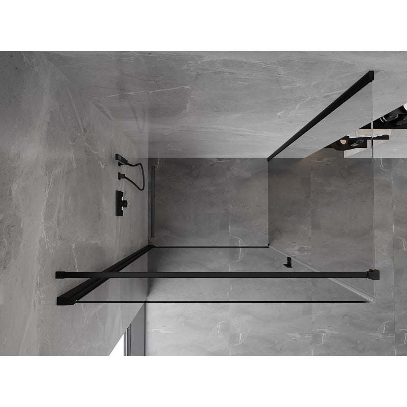 Mexen Mist-B hinged shower enclosure 80 x 120 cm, transparent, black - 8A2T-080-120-70-00