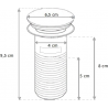 Mexen round click-clack plug with overflow, Gold - 79920-50