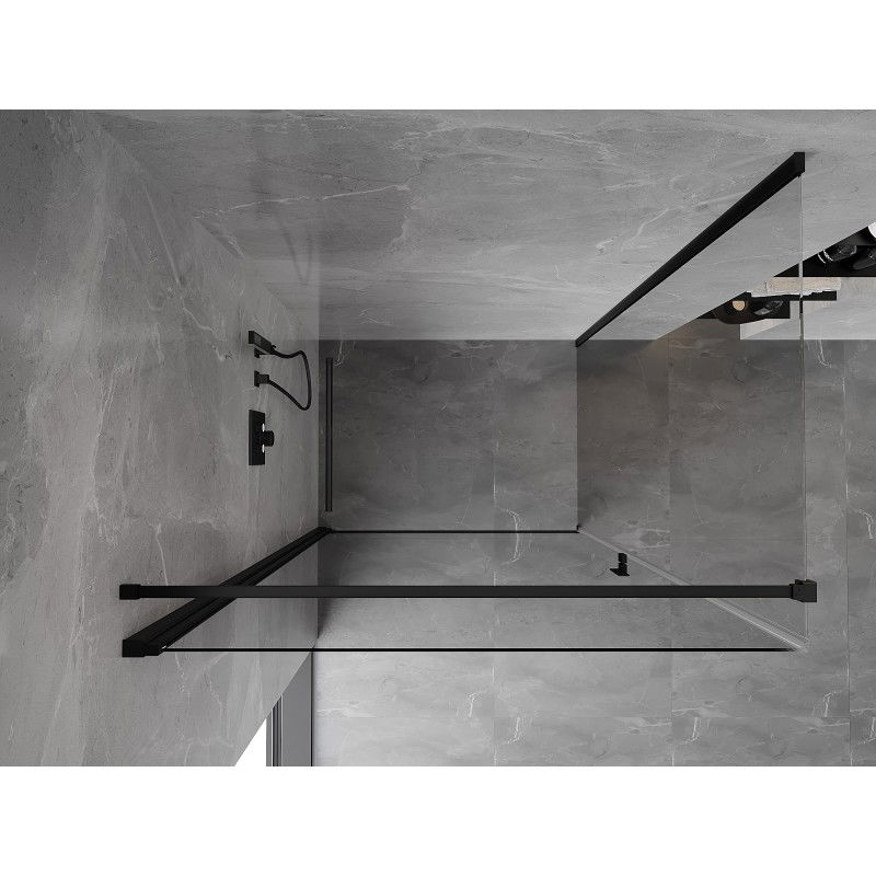 Mexen Mist-B hinged shower enclosure 100 x 70 cm, transparent, black - 8A2T-100-070-70-00