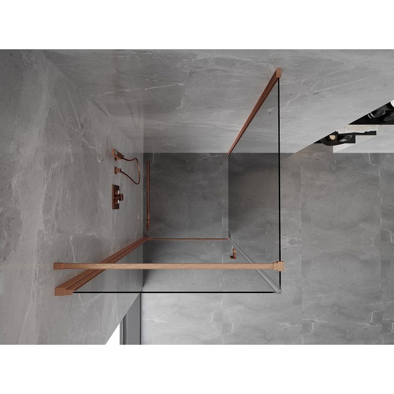 Mexen Mist-B Hinged Shower Enclosure 95 x 95 cm, Transparent, Brushed Copper - 8A2T-095-095-65-00