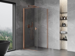 Mexen Mist-B Hinged Shower Enclosure 95 x 95 cm, Transparent, Brushed Copper - 8A2T-095-095-65-00