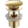 Mexen click-clack round drain stopper with overflow, gold - 79920-50