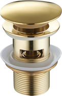 Mexen round click-clack plug with overflow, Gold - 79920-50