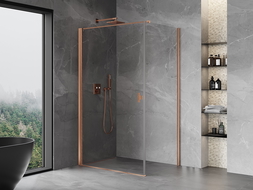 Mexen Mist-B pivot shower enclosure 100 x 95 cm, transparent, brushed copper - 8A2T-100-095-65-00