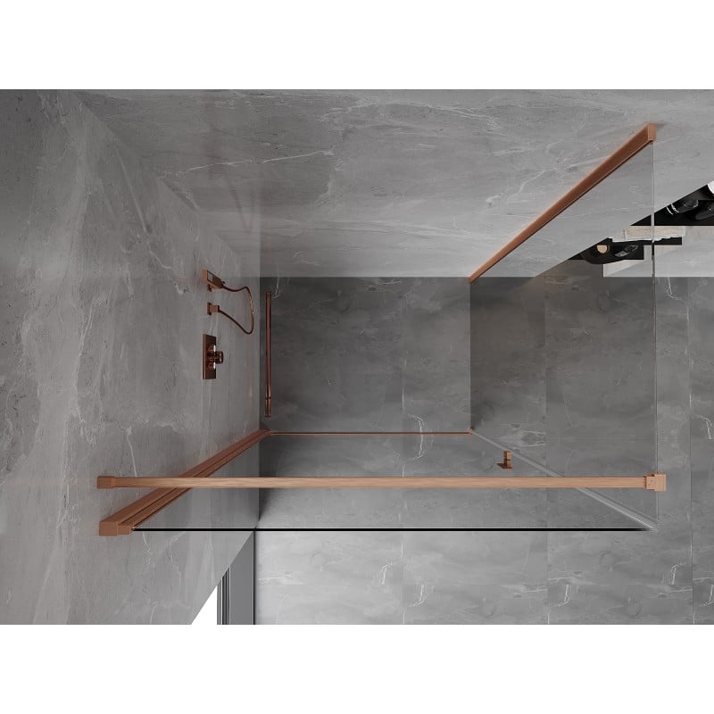 Mexen Mist-B shower enclosure, tilting 100 x 80 cm, transparent, brushed copper - 8A2T-100-080-65-00