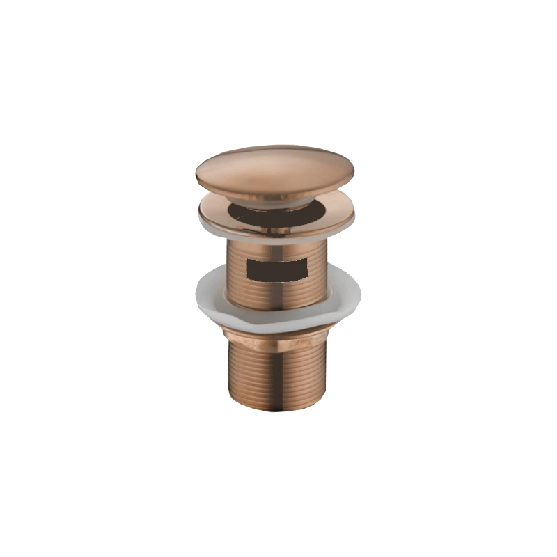 Mexen round click-clack plug with overflow, Rose gold - 79920-60