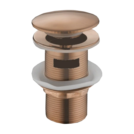 Mexen round click-clack plug with overflow, Rose gold - 79920-60