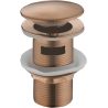 Mexen round click-clack plug with overflow, Rose gold - 79920-60