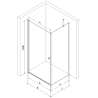 Mexen Pretoria 90 x 70 cm Pivot Shower Enclosure, Transparent, Gold + Flat Tray, Black - 852-090-070-50-00-4070G