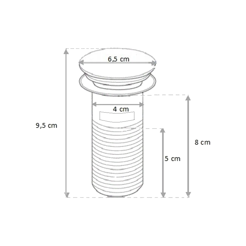 Mexen click-clack plug round with overflow, graphite - 79920-66