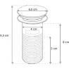 Mexen click-clack plug round with overflow, graphite - 79920-66