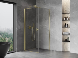 Mexen Mist-B pivot shower enclosure 100 x 100 cm, transparent, gold - 8A2T-100-100-50-00