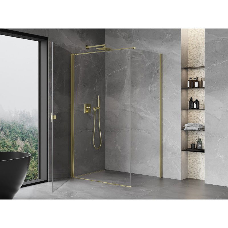 Mexen Mist-B Hinged Shower Enclosure 90 x 100 cm, Transparent, Gold - 8A2T-090-100-50-00