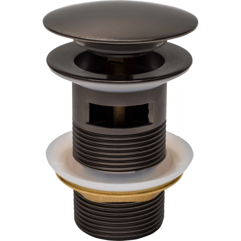 Mexen click-clack plug round with overflow, graphite - 79920-66