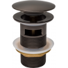 Mexen round click-clack plug with overflow, brushed gun gray - 79920-66