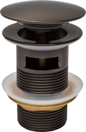Mexen round click-clack plug with overflow, brushed gun gray - 79920-66