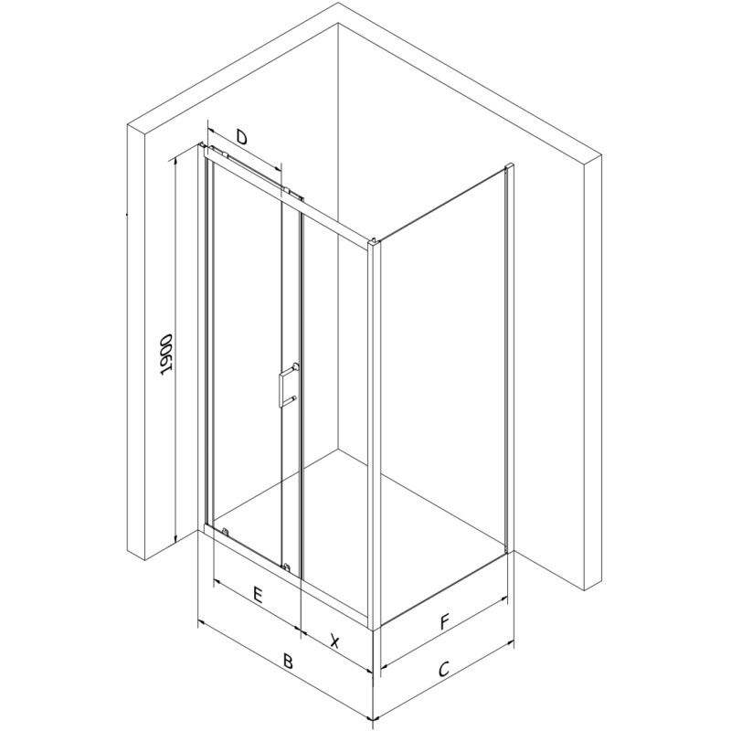 Mexen Apia sliding shower cabin 100 x 80 cm, transparent, gold + Rio tray - 840-100-080-50-00-4510