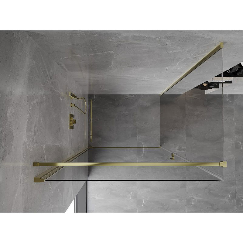 Mexen Mist-B 100 x 120 cm Hinged Shower Enclosure, Transparent, Gold - 8A2T-100-120-50-00