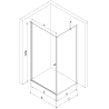 Mexen Pretoria hinged shower cubicle 70 x 80 cm, transparent, Black + shower tray Flat - 852-070-080-70-00-4010B
