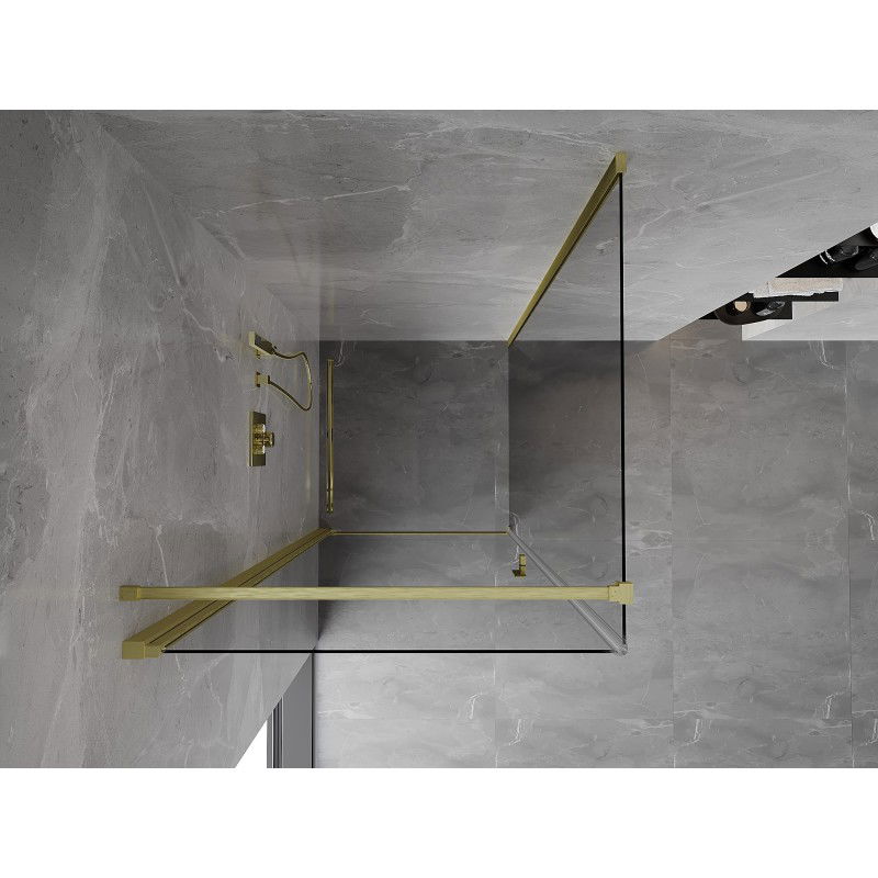 Mexen Mist-B pivot shower cabin 70 x 70 cm, transparent, brushed gold - 8A2T-070-070-55-00