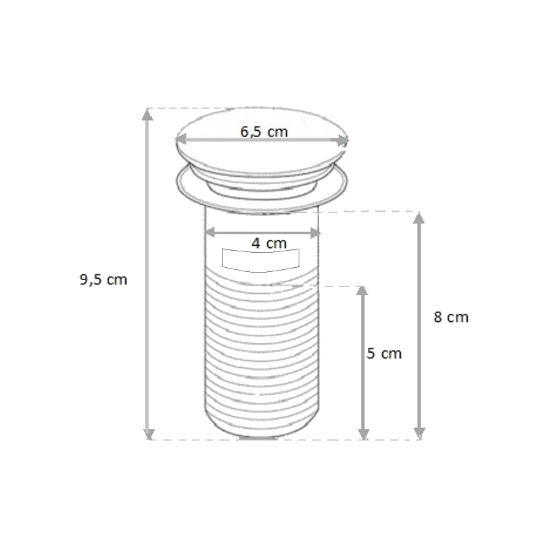 Mexen round click-clack plug with overflow, black - 79920-70