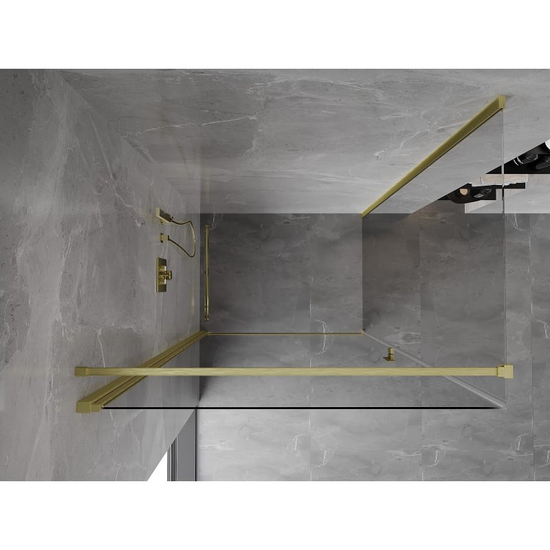 Mexen Mist-B hinged shower enclosure 70 x 85 cm, transparent, brushed gold - 8A2T-070-085-55-00