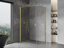 Mexen Mist-B hinged shower enclosure 70 x 85 cm, transparent, brushed gold - 8A2T-070-085-55-00