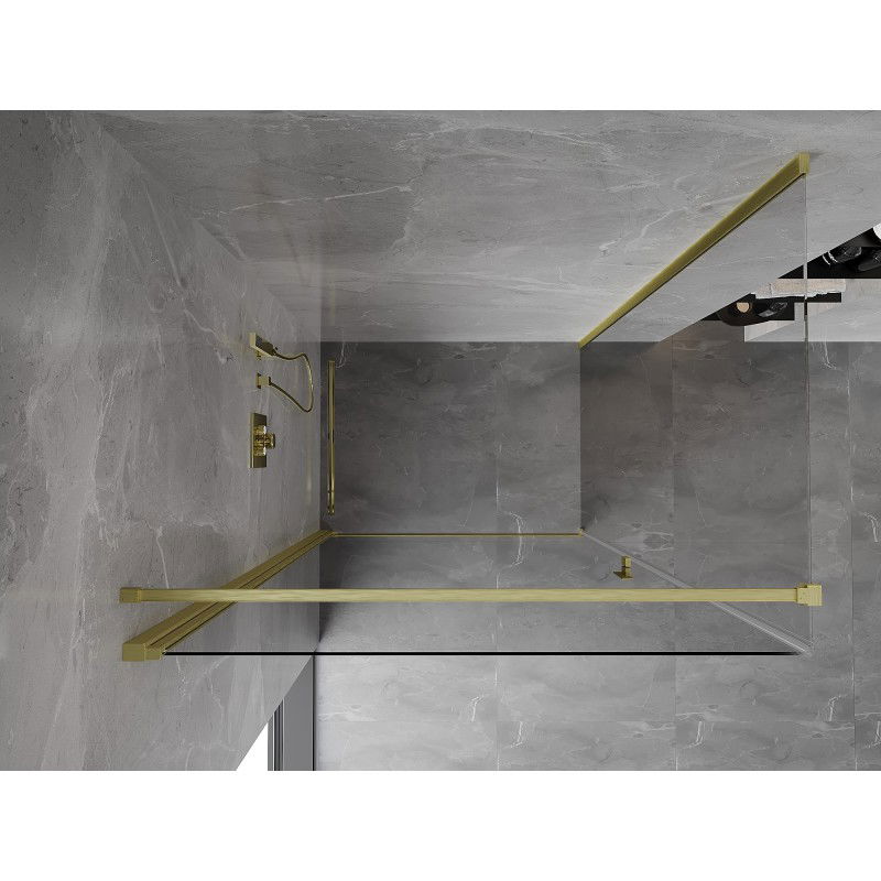 Mexen Mist-B shower enclosure hinged 70 x 95 cm, transparent, brushed gold - 8A2T-070-095-55-00