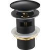 Mexen round click-clack drain stopper with overflow, black - 79920-70