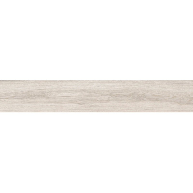 Mexen Hirera White glazed rectified porcelain, wood-like floor-wall tile 120 x 20 cm, matte - TL611-120-020-09