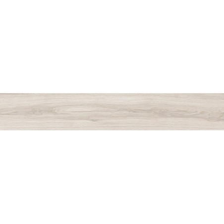 Mexen Hirera White glazed rectified porcelain, wood-like floor-wall tile 120 x 20 cm, matte - TL611-120-020-09