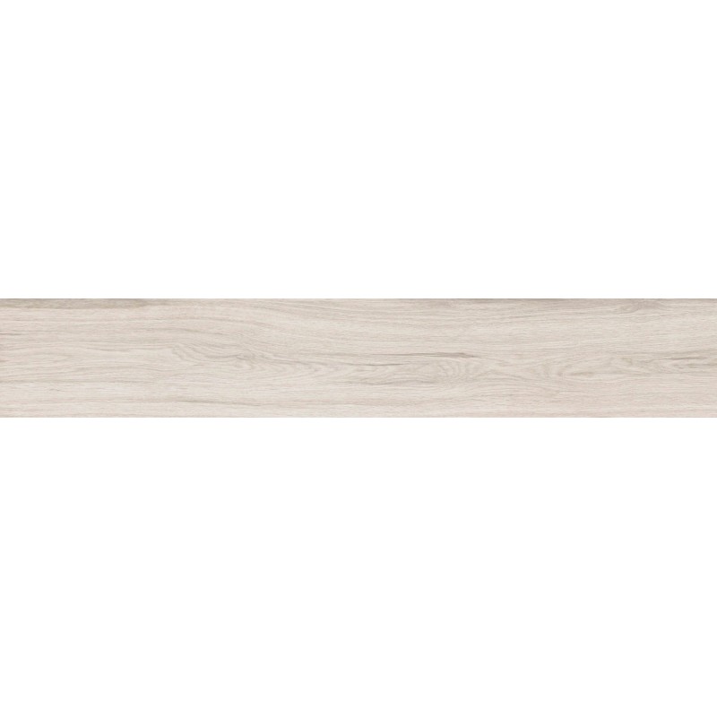 Mexen Hirera White glazed rectified porcelain, wood-like floor-wall tile 120 x 20 cm, matte - TL611-120-020-09