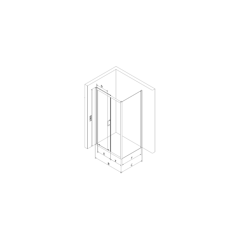 Mexen Apia sliding shower cabin 90 x 80 cm, transparent, chrome + Flat black shower tray - 840-090-080-01-00-4070