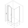 Mexen Apia sliding shower cabin 90 x 80 cm, transparent, chrome + Flat black shower tray - 840-090-080-01-00-4070