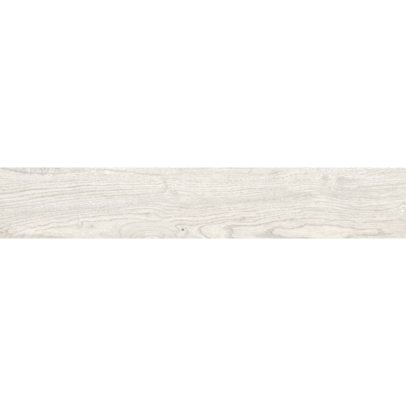 Mexen Wood Ville White glazed rectified G1, wood-like floor-wall tile 120 x 20 cm, carving - TL613-120-020-01