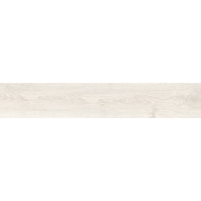 Mexen Wood Ville White glazed rectified porcelain stoneware G1, wood-like floor and wall tile 120 x 20 cm, carving