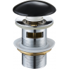Mexen round click-clack plug with overflow, Black ceramic - 79920-75