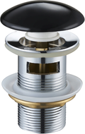 Mexen round click-clack plug with overflow, Black ceramic - 79920-75