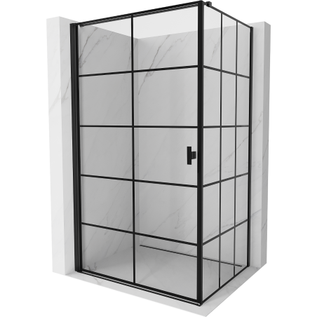 Mexen Mist-B left hinged shower cabin 80 x 70 cm, black grid, black - 8A2T-080-070-70-77-L