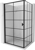 Mexen Mist-B left hinged shower enclosure 80 x 110 cm, black grid, black - 8A2T-080-110-70-77-L