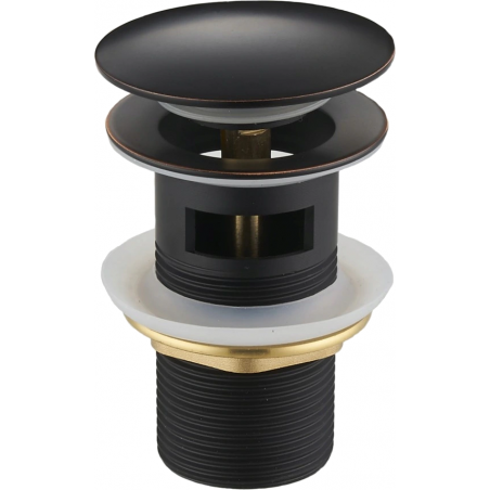 Mexen round click-clack plug with overflow, Antique black - 79920-79