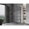 Mexen Mist-B left swing shower cabin 100 x 110 cm, black mesh, black - 8A2T-100-110-70-77-L