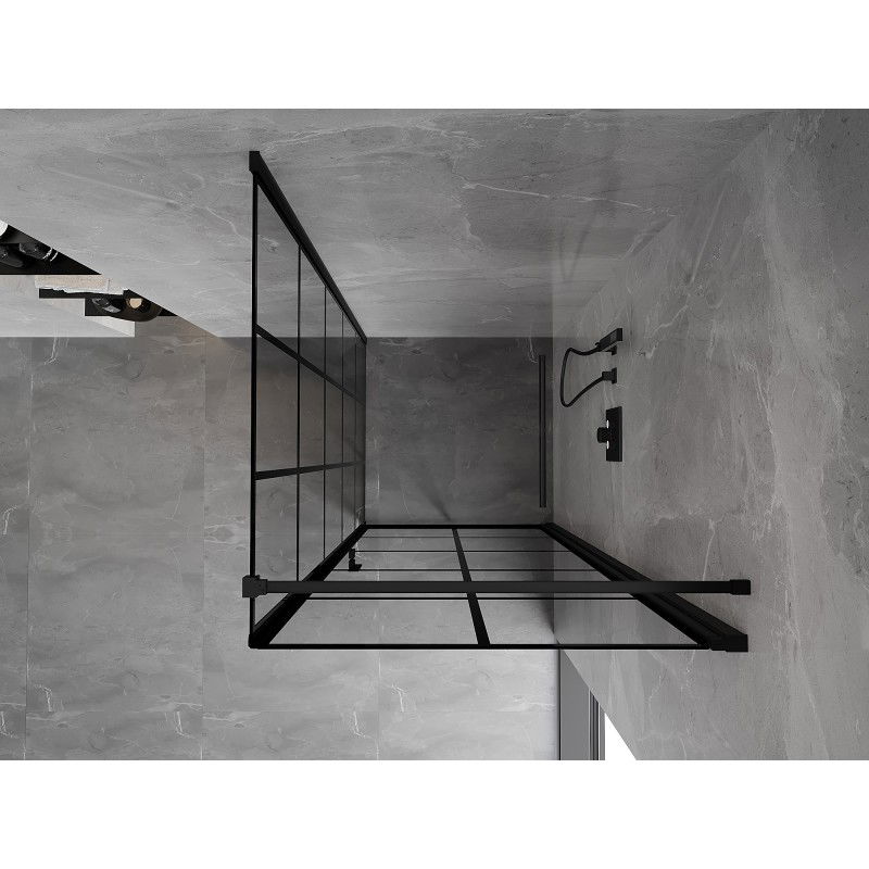 Mexen Mist-B hinged shower cabin right 80 x 80 cm, black grid, black - 8A2T-080-080-70-77-P