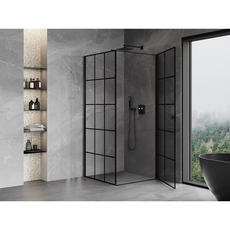 Mexen Mist-B hinged shower cabin right 80 x 80 cm, black grid, black - 8A2T-080-080-70-77-P